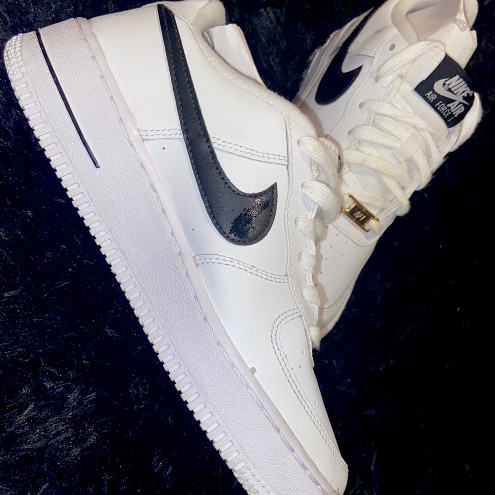 COPY - Nike Air Force 1 Black Swoosh with Gold Detail